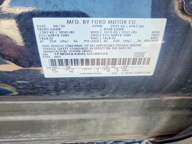 Продажа на аукционе авто 2020 Ford Explorer, vin: 1FM5K8AB9LGC99722, номер лота: 68341776