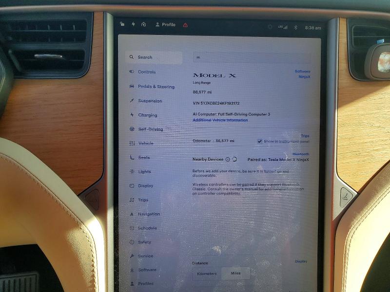 2019 Tesla Model X მანქანა იყიდება აუქციონზე, vin: 5YJXCBE24KF193172, აუქციონის ნომერი: 68985806