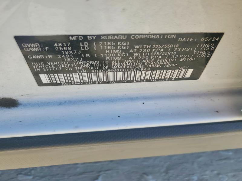 Aukcja sprzedaży 2024 Subaru Crosstrek, vin: 4S4GUHM60R3802944, numer aukcji: 68660816