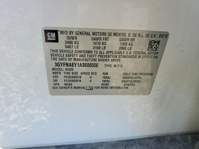 Продажа на аукционе авто 2010 Cadillac Srx, vin: 3GYFNAEY1AS606556, номер лота: 70638376