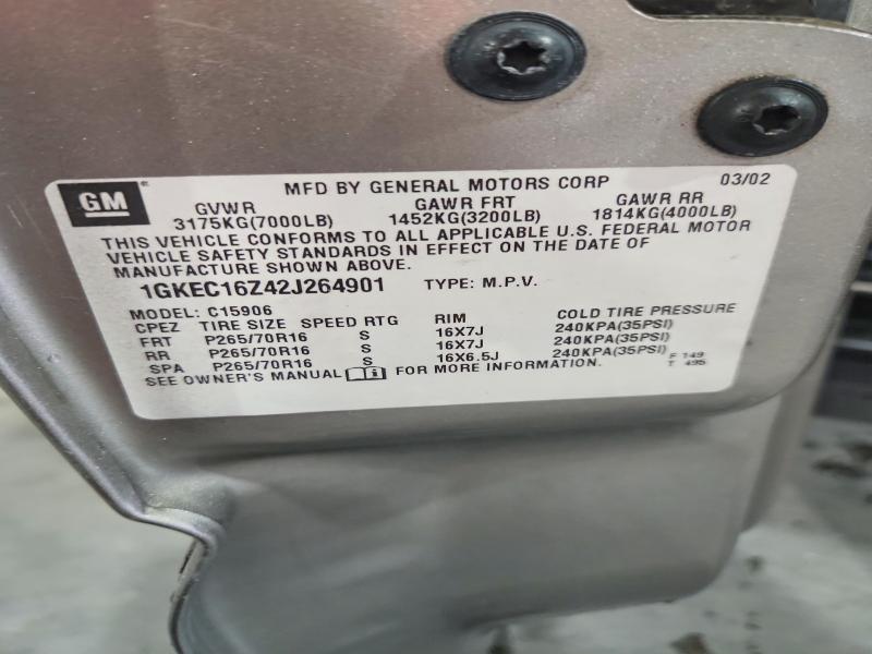 68247866 :رقم المزاد ، 1GKEC16Z42J264901 vin ، 2002 Gmc Yukon Xl مزاد بيع