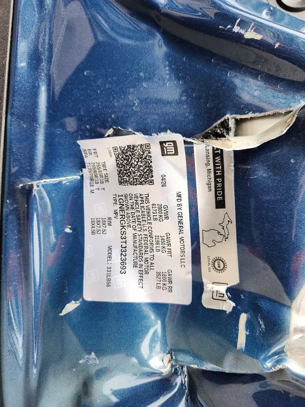 67329516 :رقم المزاد ، 1GNERGKS3TJ323693 vin ، 2026 Chevrolet Traverse مزاد بيع