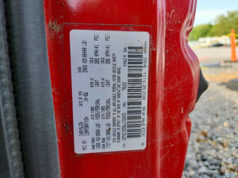 1998 Dodge Ram 1500 მანქანა იყიდება აუქციონზე, vin: 1B7HC13Z9WJ132025, აუქციონის ნომერი: 69587136