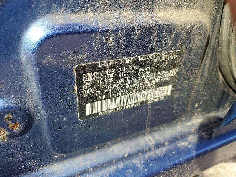 67624386 :رقم المزاد ، JF1GPAG65E8219366 vin ، 2014 Subaru Impreza مزاد بيع