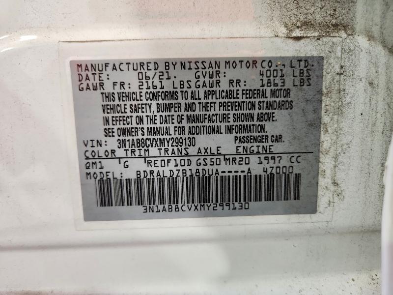 Aukcja sprzedaży 2021 Nissan Sentra, vin: 3N1AB8CVXMY299130, numer aukcji: 67740486