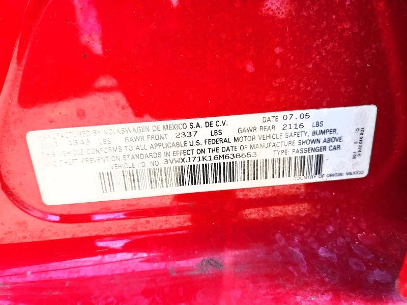 Aukcja sprzedaży 2006 Volkswagen Jetta, vin: 3VWXJ71K16M638653, numer aukcji: 66893376