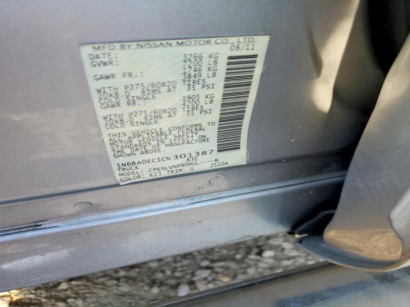Aukcja sprzedaży 2012 Nissan Titan, vin: 1N6BA0EC1CN301387, numer aukcji: 67622276