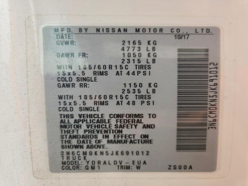 Aukcja sprzedaży 2018 Nissan Nv200, vin: 3N6CM0KN5JK691012, numer aukcji: 66923906