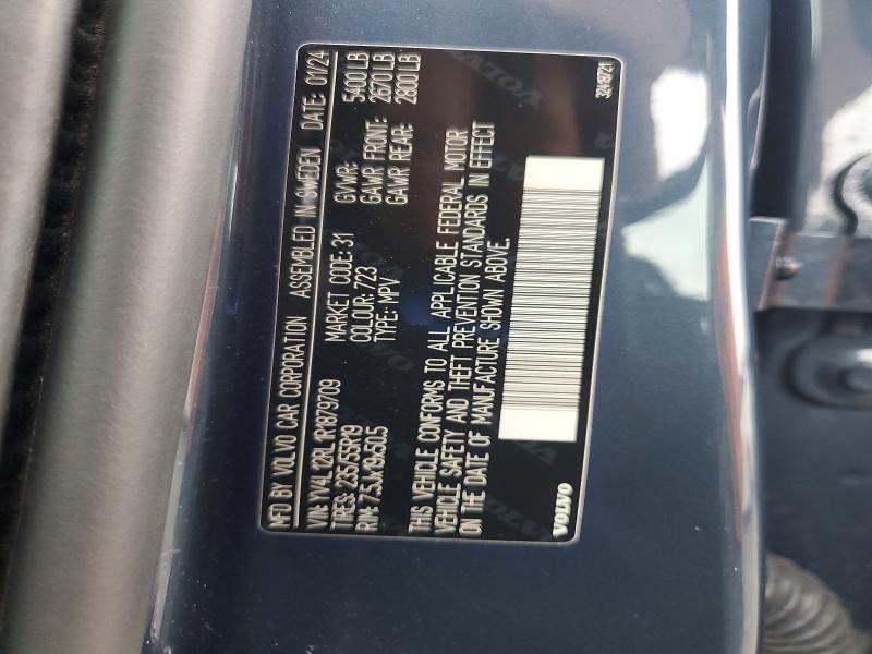 69650226 :رقم المزاد ، YV4L12RL1R1879709 vin ، 2024 Volvo Xc60 مزاد بيع