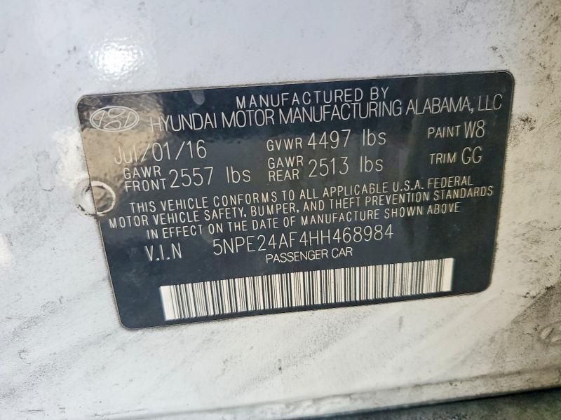 69045206 :رقم المزاد ، 5NPE24AF4HH468984 vin ، 2017 Hyundai Sonata مزاد بيع