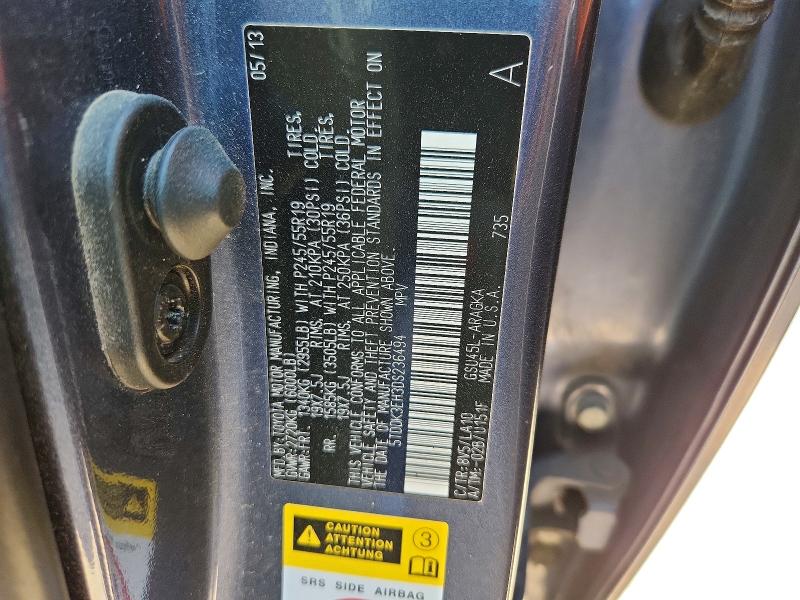 67870686 :رقم المزاد ، 5TDDK3EH3DS236494 vin ، 2013 Toyota Highlander مزاد بيع