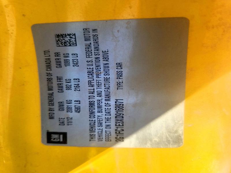 Aukcja sprzedaży 2013 Chevrolet Camaro, vin: 2G1FC1E3XD9168971, numer aukcji: 67371316