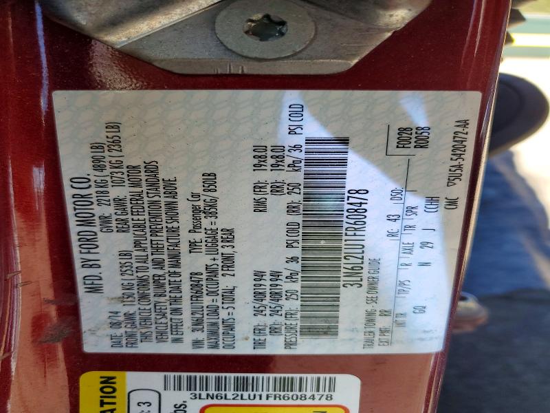 Продажа на аукционе авто 2015 Lincoln Mkz, vin: 3LN6L2LU1FR608478, номер лота: 67414876