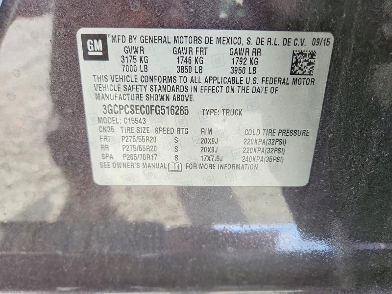 69203556 :رقم المزاد ، 3GCPCSEC0FG516285 vin ، 2015 Chevrolet Silverado مزاد بيع
