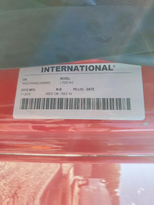 68171676 :رقم المزاد ، 3HSDYAPN2LN300983 vin ، 2020 International Lt625 مزاد بيع