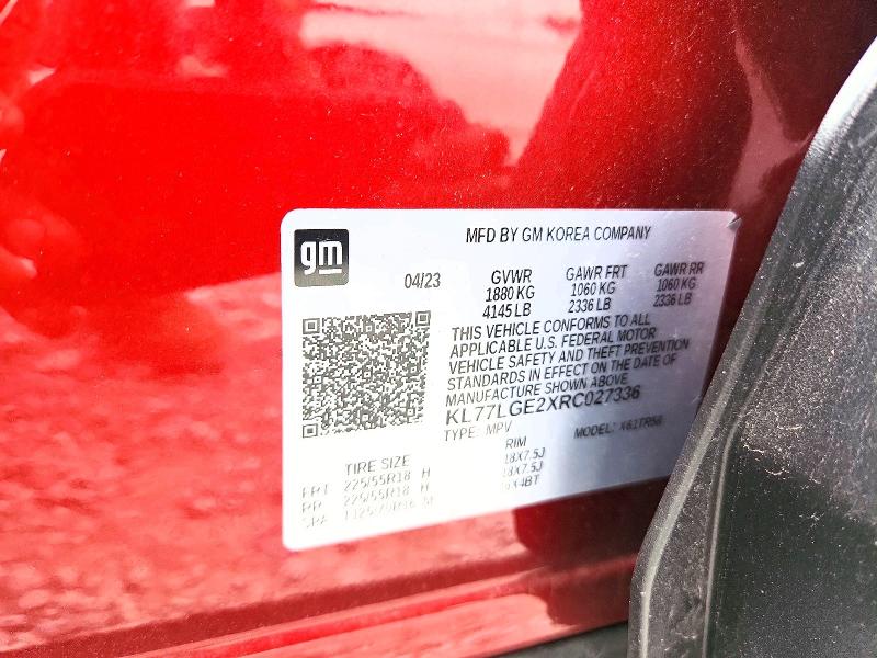 68322406 :رقم المزاد ، KL77LGE2XRC027336 vin ، 2024 Chevrolet Trax مزاد بيع