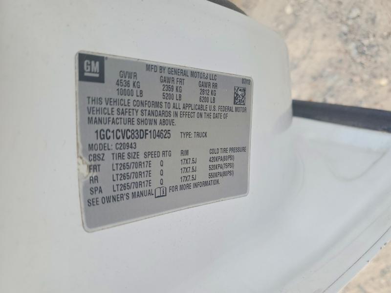 70280206 :رقم المزاد ، 1GC1CVC83DF104625 vin ، 2013 Chevrolet Silverado مزاد بيع