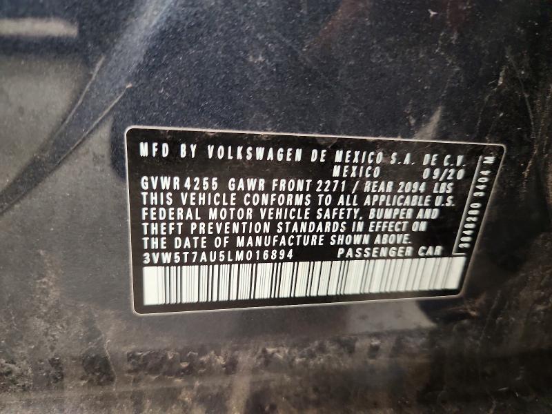 2020 Volkswagen Gti მანქანა იყიდება აუქციონზე, vin: 3VW5T7AU5LM016894, აუქციონის ნომერი: 68541086