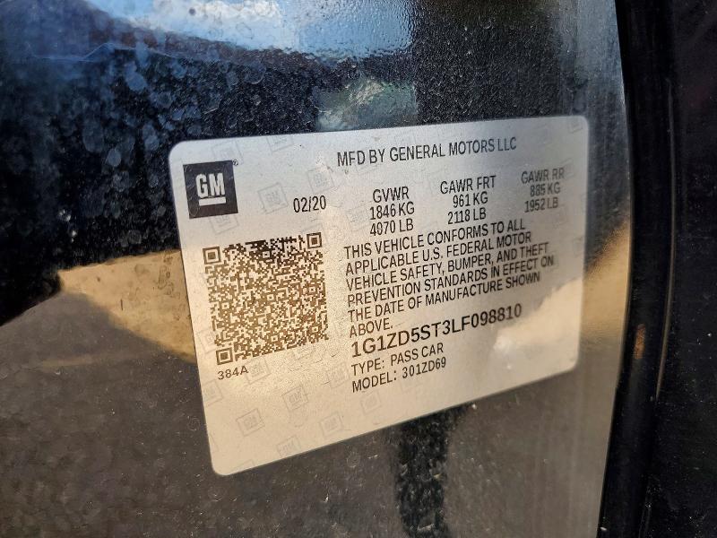 2020 Chevrolet Malibu მანქანა იყიდება აუქციონზე, vin: 1G1ZD5ST3LF098810, აუქციონის ნომერი: 70325486