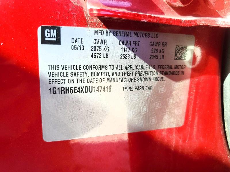 68039756 :رقم المزاد ، 1G1RH6E4XDU147416 vin ، 2013 Chevrolet Volt مزاد بيع