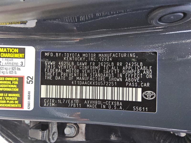 Продажа на аукционе авто 2025 Toyota Camry, vin: 4T1DAACKXSU572251, номер лота: 69619306