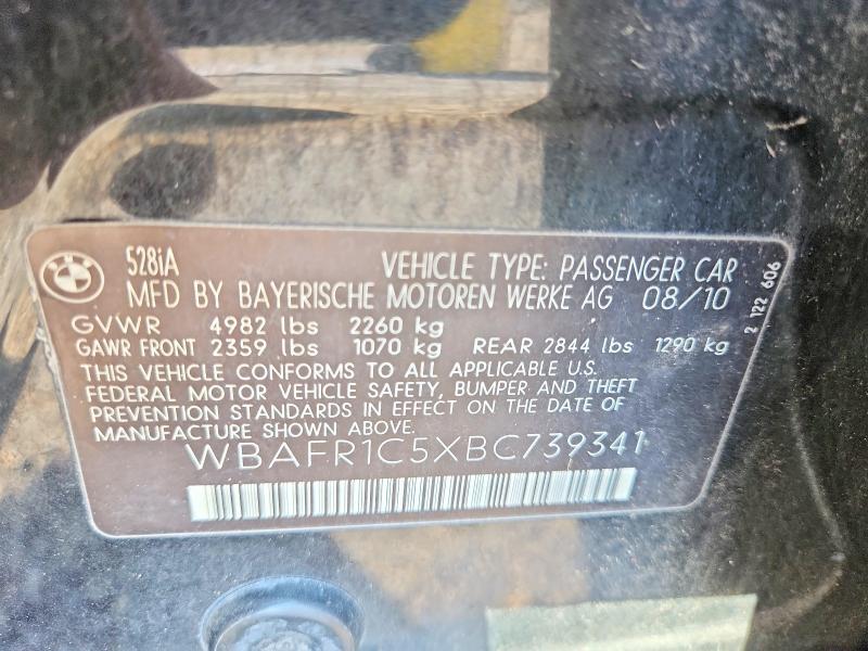 Aukcja sprzedaży 2011 Bmw 528, vin: WBAFR1C5XBC739341, numer aukcji: 69822246