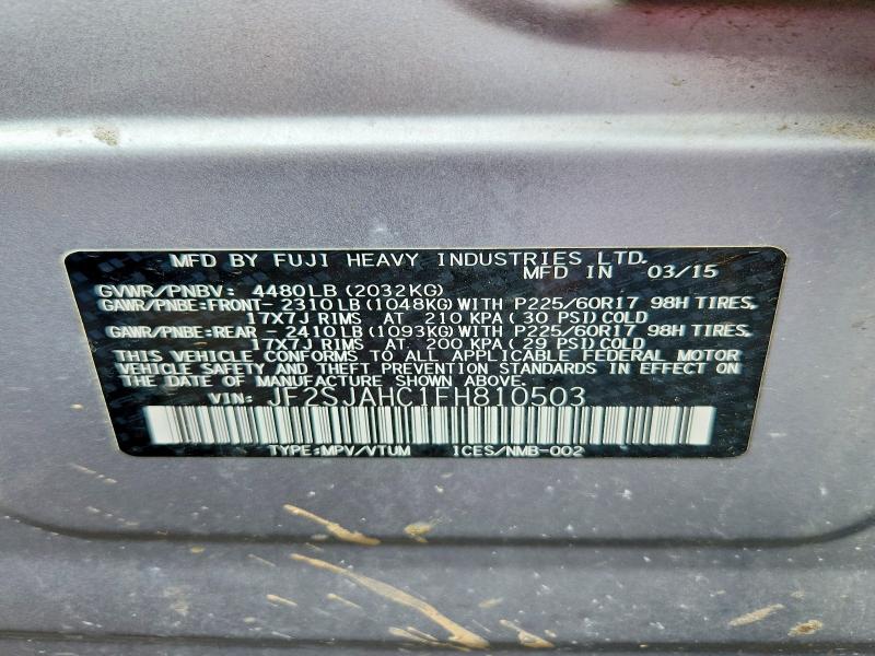 Продажа на аукционе авто 2015 Subaru Forester, vin: JF2SJAHC1FH810503, номер лота: 69181016
