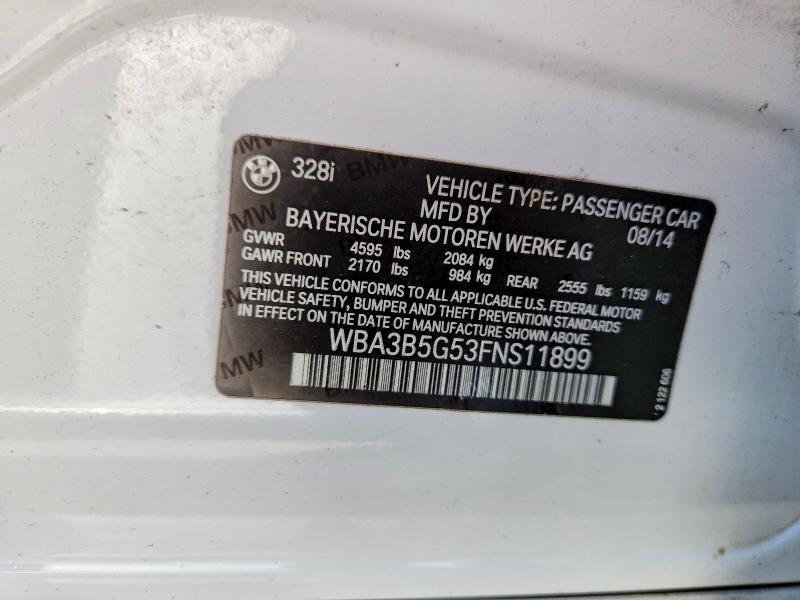 Продаж на аукціоні авто 2015 Bmw 328, vin: WBA3B5G53FNS11899, номер лоту: 67201916