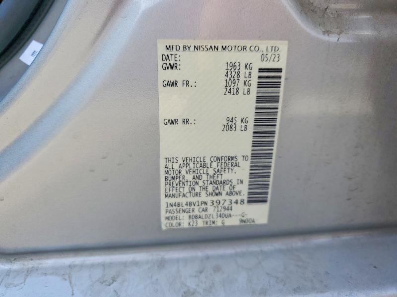 Продажа на аукционе авто 2023 Nissan Altima, vin: 1N4BL4BV1PN397348, номер лота: 70476546