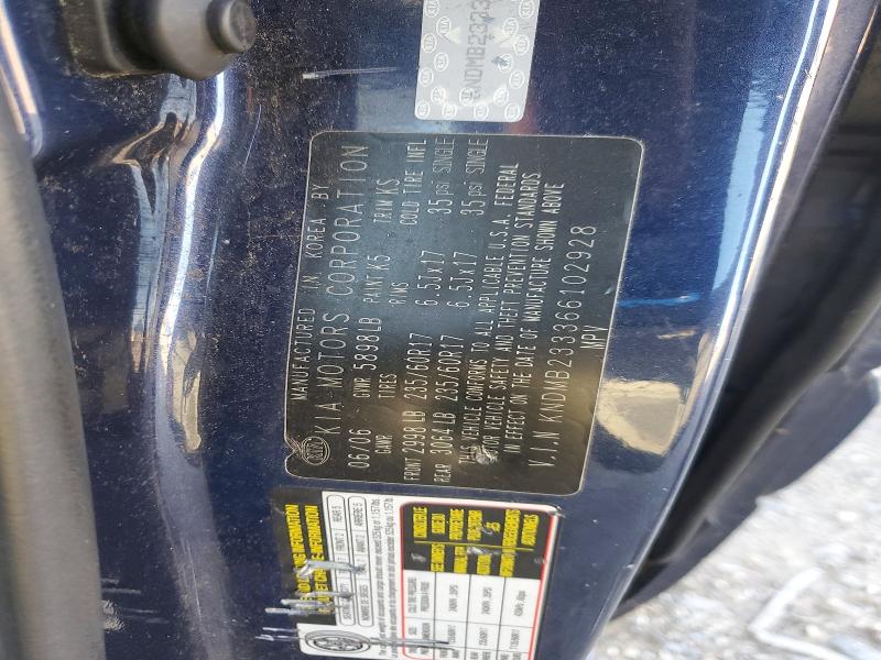 68786806 :رقم المزاد ، KNDMB233366102928 vin ، 2006 Kia Sedona مزاد بيع