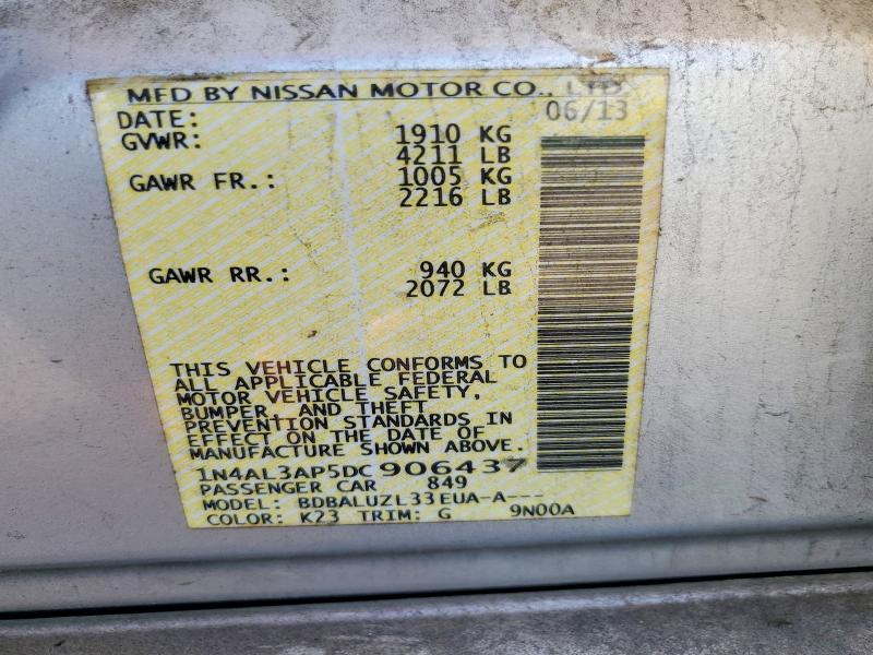 66628656 :رقم المزاد ، 1N4AL3AP5DC906437 vin ، 2013 Nissan Altima مزاد بيع