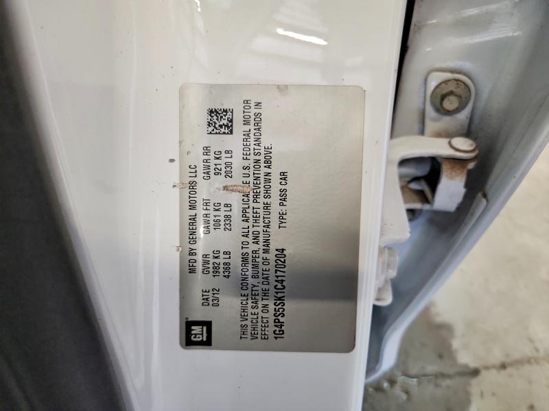 Продаж на аукціоні авто 2012 Buick Verano, vin: 1G4PS5SK1C4170204, номер лоту: 70655786