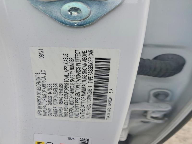 Продаж на аукціоні авто 2021 Honda Accord, vin: 1HGCV1F33MA098514, номер лоту: 69864036