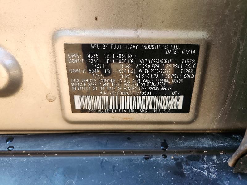 Продажа на аукционе авто 2014 Subaru Outback, vin: 4S4BRBMC5E3279591, номер лота: 67343656