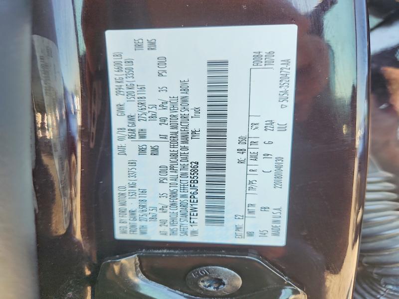 67852746 :رقم المزاد ، 1FTEW1EP6JFB55862 vin ، 2018 Ford F150 مزاد بيع