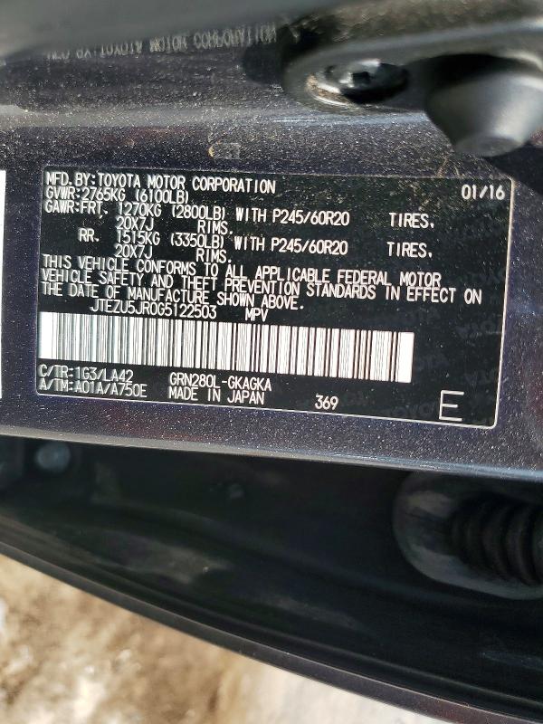 Продажа на аукционе авто 2016 Toyota 4runner, vin: JTEZU5JR0G5122503, номер лота: 67470166
