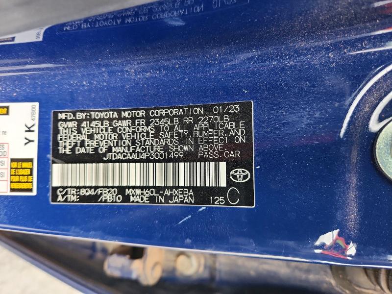 Auction sale of the 2023 Toyota Prius, vin: JTDACAAU4P3001499, lot number: 69395066