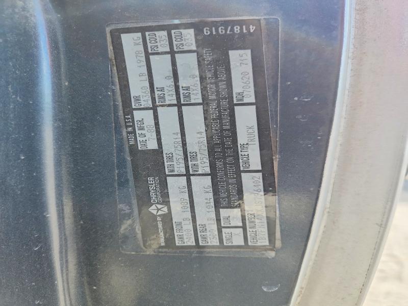 70627766 :رقم المزاد ، 1B7FN14XXJS796402 vin ، 1988 Dodge Dakota مزاد بيع