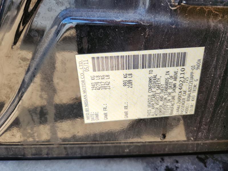 67686966 :رقم المزاد ، 1N4AL2APXCN402110 vin ، 2012 Nissan Altima مزاد بيع