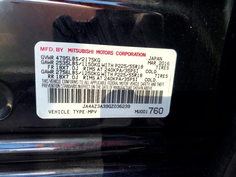 Продаж на аукціоні авто 2016 Mitsubishi Outlander, vin: JA4AZ3A39GZ036239, номер лоту: 66852386