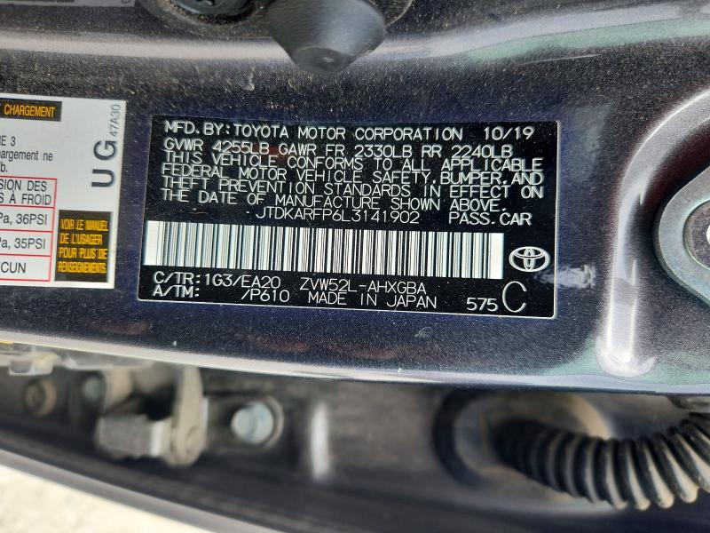 2020 Toyota Prius Prime მანქანა იყიდება აუქციონზე, vin: JTDKARFP6L3141902, აუქციონის ნომერი: 67361436