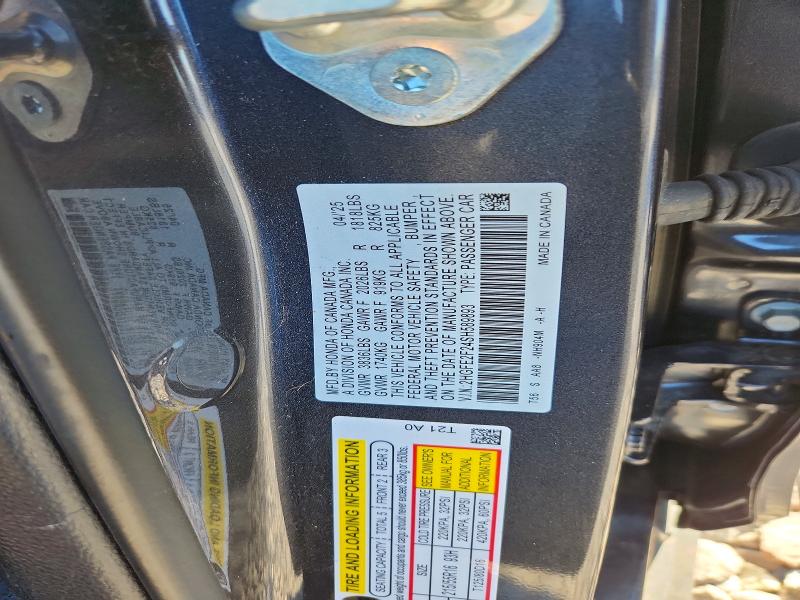 69993786 :رقم المزاد ، 2HGFE2F24SH589893 vin ، 2025 Honda Civic مزاد بيع