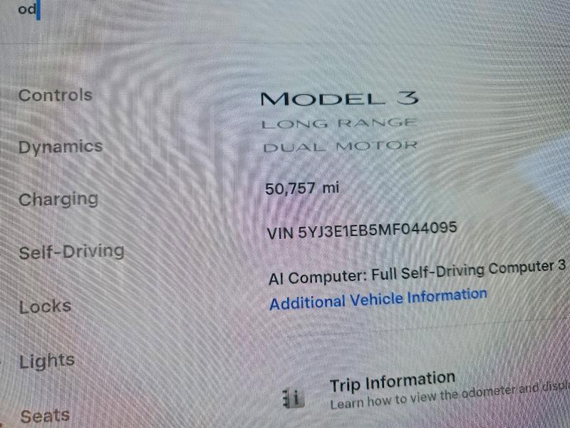 Aukcja sprzedaży 2021 Tesla Model 3, vin: 5YJ3E1EB5MF044095, numer aukcji: 68404286