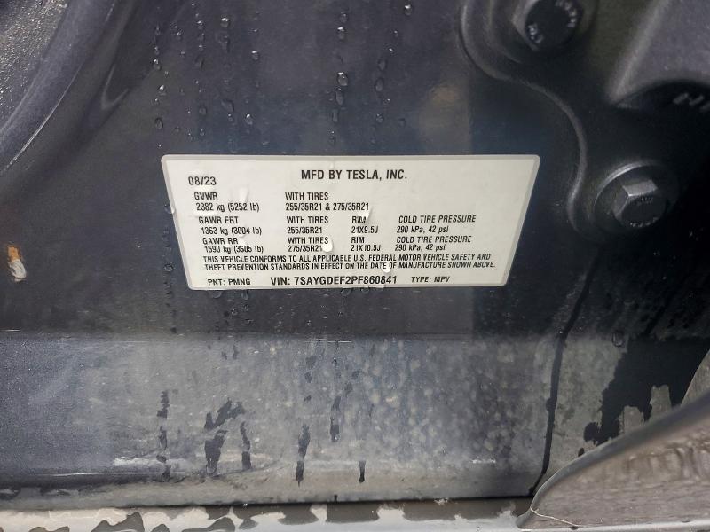 67290616 :رقم المزاد ، 7SAYGDEF2PF860841 vin ، 2023 Tesla Model Y مزاد بيع