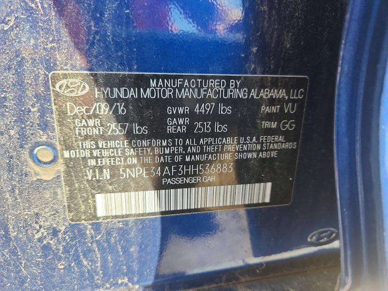 Aukcja sprzedaży 2017 Hyundai Sonata, vin: 5NPE34AF3HH536883, numer aukcji: 69496076