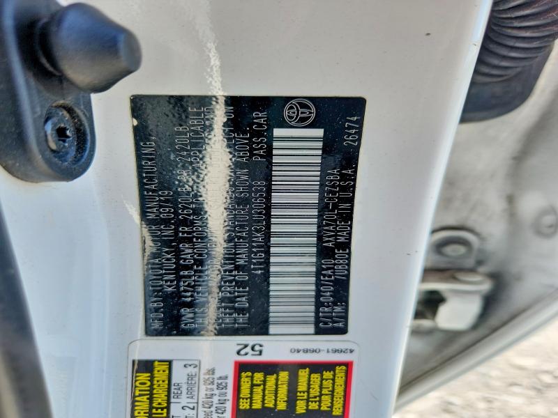 Продаж на аукціоні авто 2020 Toyota Camry, vin: 4T1G11AK3LU306538, номер лоту: 67534756