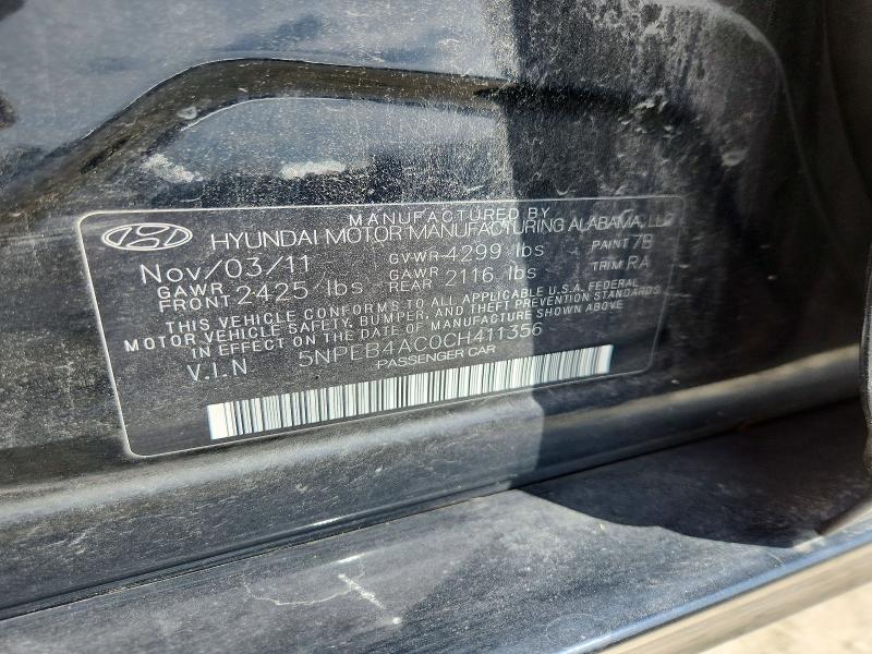 Продаж на аукціоні авто 2012 Hyundai Sonata, vin: 5NPEB4AC0CH411356, номер лоту: 68494276