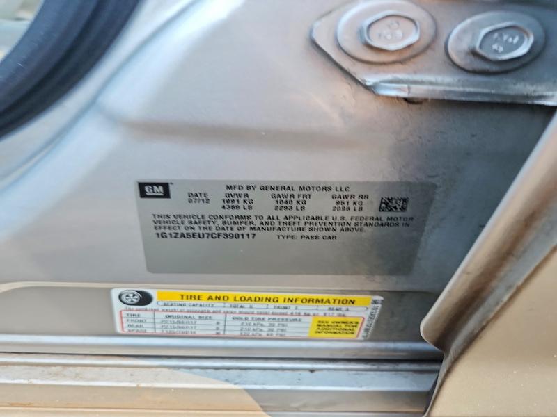2012 Chevrolet Malibu მანქანა იყიდება აუქციონზე, vin: 1G1ZA5EU7CF390117, აუქციონის ნომერი: 66417806