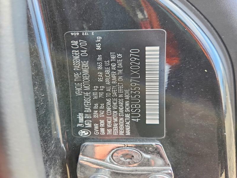 2007 Bmw Z4 მანქანა იყიდება აუქციონზე, vin: 4USBU53597LX02970, აუქციონის ნომერი: 70234186