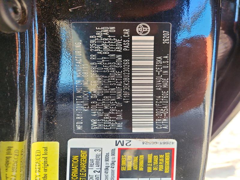 Aukcja sprzedaży 2011 Toyota Camry, vin: 4T1BF3EK3BU230268, numer aukcji: 67652266